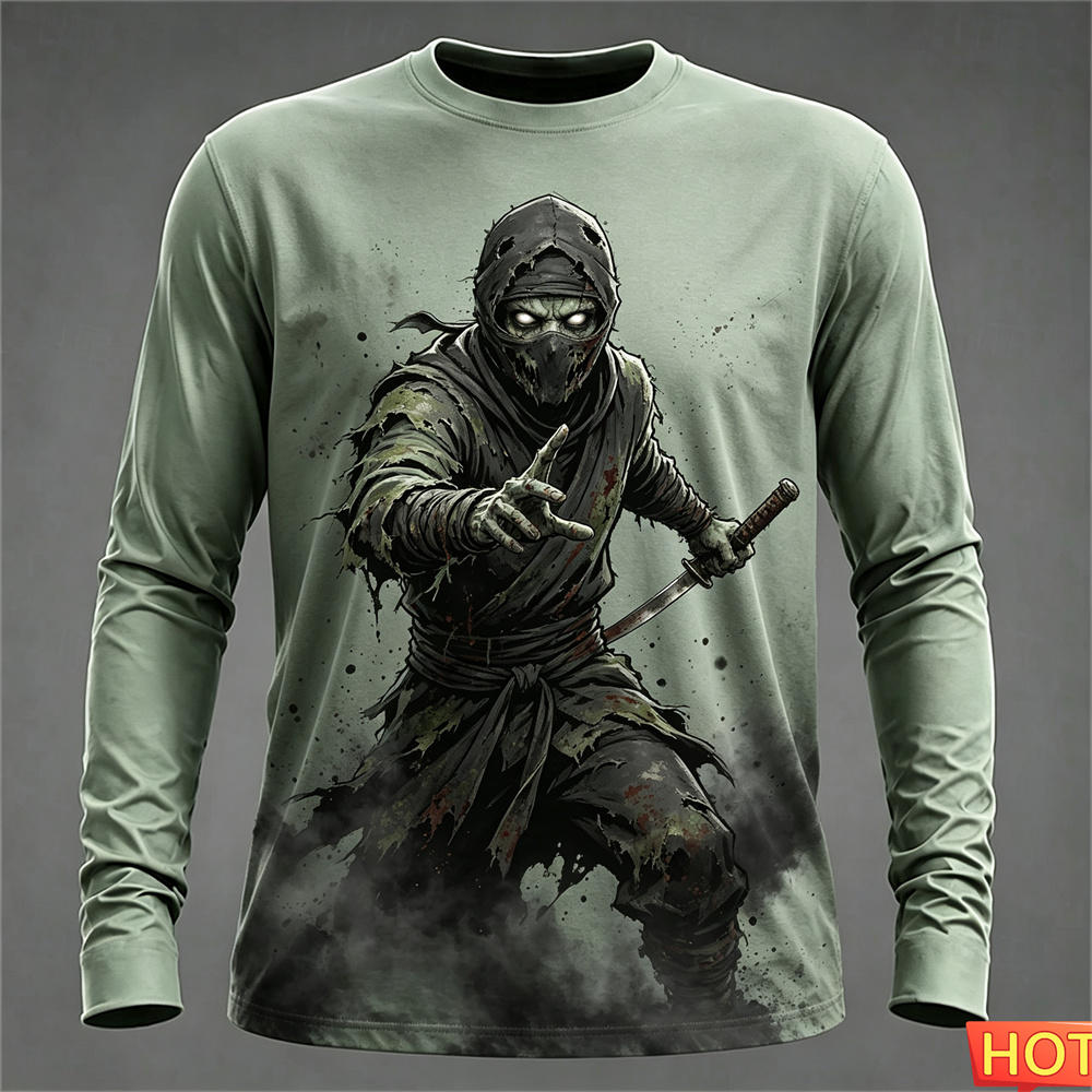Tee Graphic Print - Herfst-winter heren T-shirts met lange mouwen