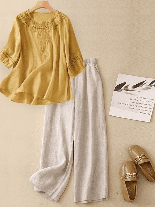 Luxe katoenen linnen set dames - Linen Shirt Breathable recensie en prijs